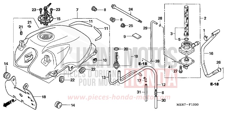 FUEL TANK (CBF600S6/SA6) for CBF600S ABS QUASAR SILVER METALLIC (NHA48) from 2006